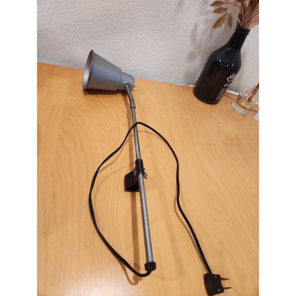 Vintage Sun Lite USA Clamp On Gooseneck Task Lamp 21" Industrial Metal